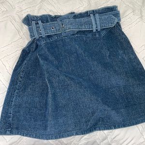 Corduroy blue mini skirt